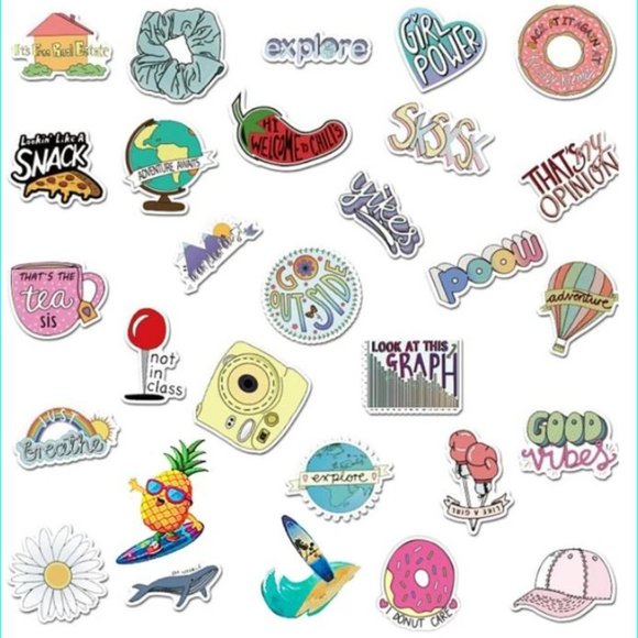 FREE SHIPPING | 50 Stickers | No Repeats | Waterproof | Reusable | Brand New - Picture 2 of 7